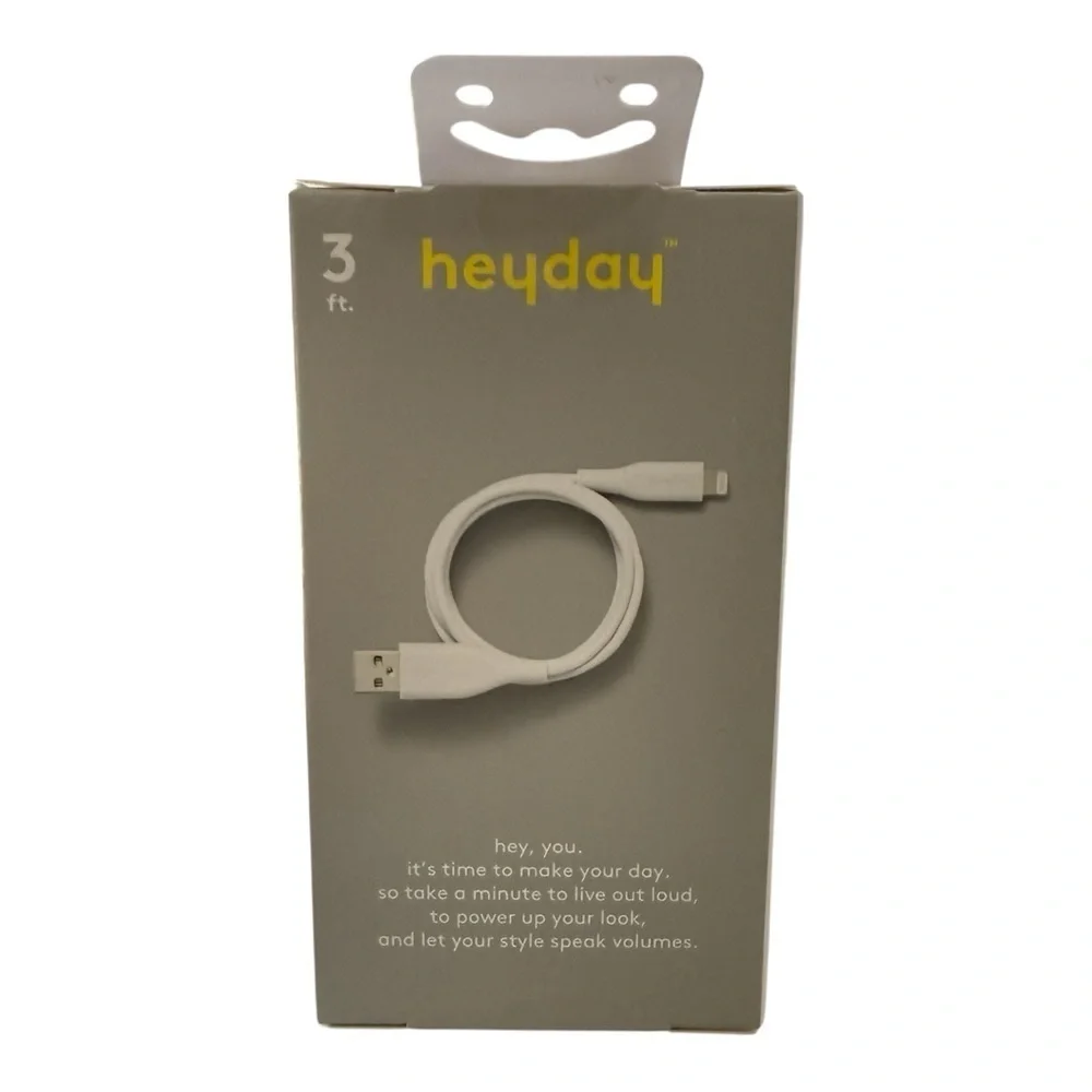 Heyday 3 ft Lightning to USB-A Charging Cable – Made for iPhone/iPad –New in Box